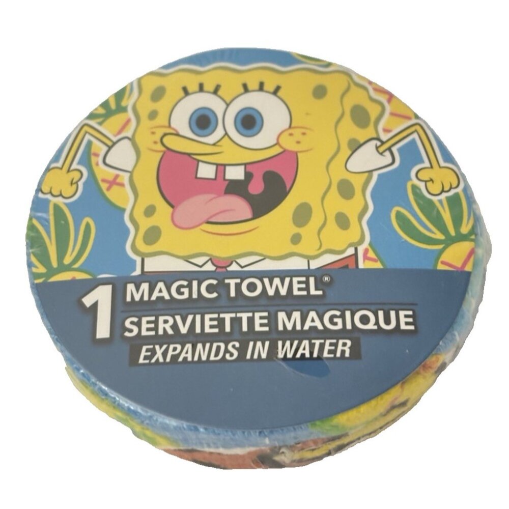 SpongeBob SquarePants Magic Towel Face Cloth 1pcs Add Water Watch Expand NEW